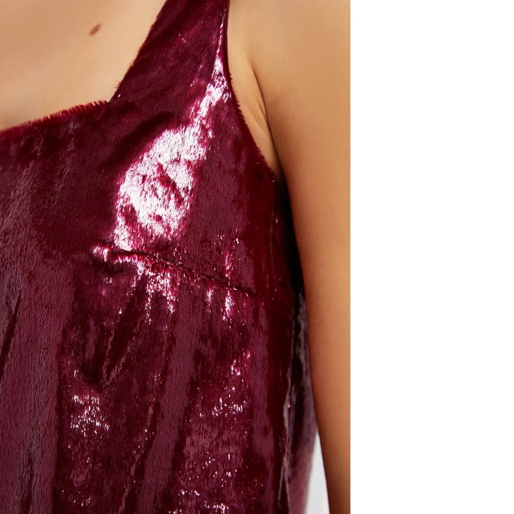 TUCKERNUCK HYACINTH HOUSE GAVIN GARNET SHIMMER SWING MINI DRESS - Picture 4 of 14